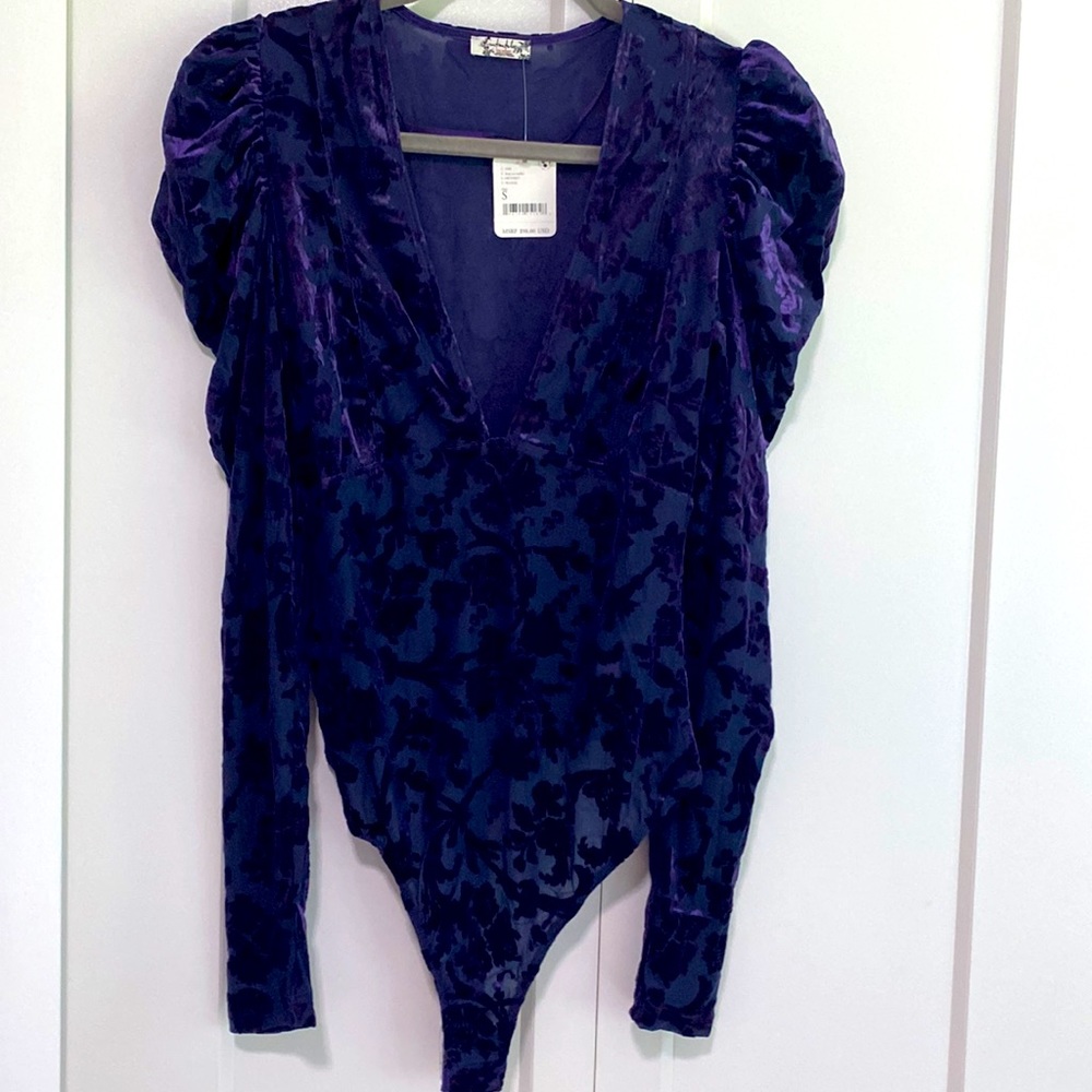 NWT Free People Magic Hour Bodysuit in Deep Sea Combo |Size Small - Picture 13 of 14